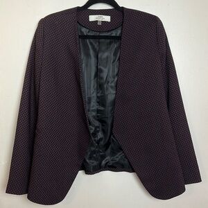 Dex The Suit Shop Open Front Tailored Fit Blazer in Plum Purple & Black